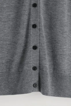 POLOSTRICKJACKE AUS MERINOWOLL-MIX
