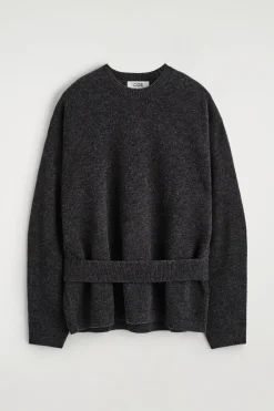 PULLOVER AUS MERINOWOLLE MIT GÜRTELDETAIL