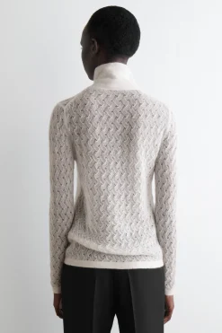 PULLOVER AUS MOHAIR MIT POINTELLE-MUSTER
