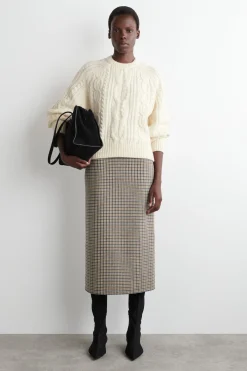 PULLOVER AUS WOLL-KASCHMIR-MIX MIT ZOPFMUSTER