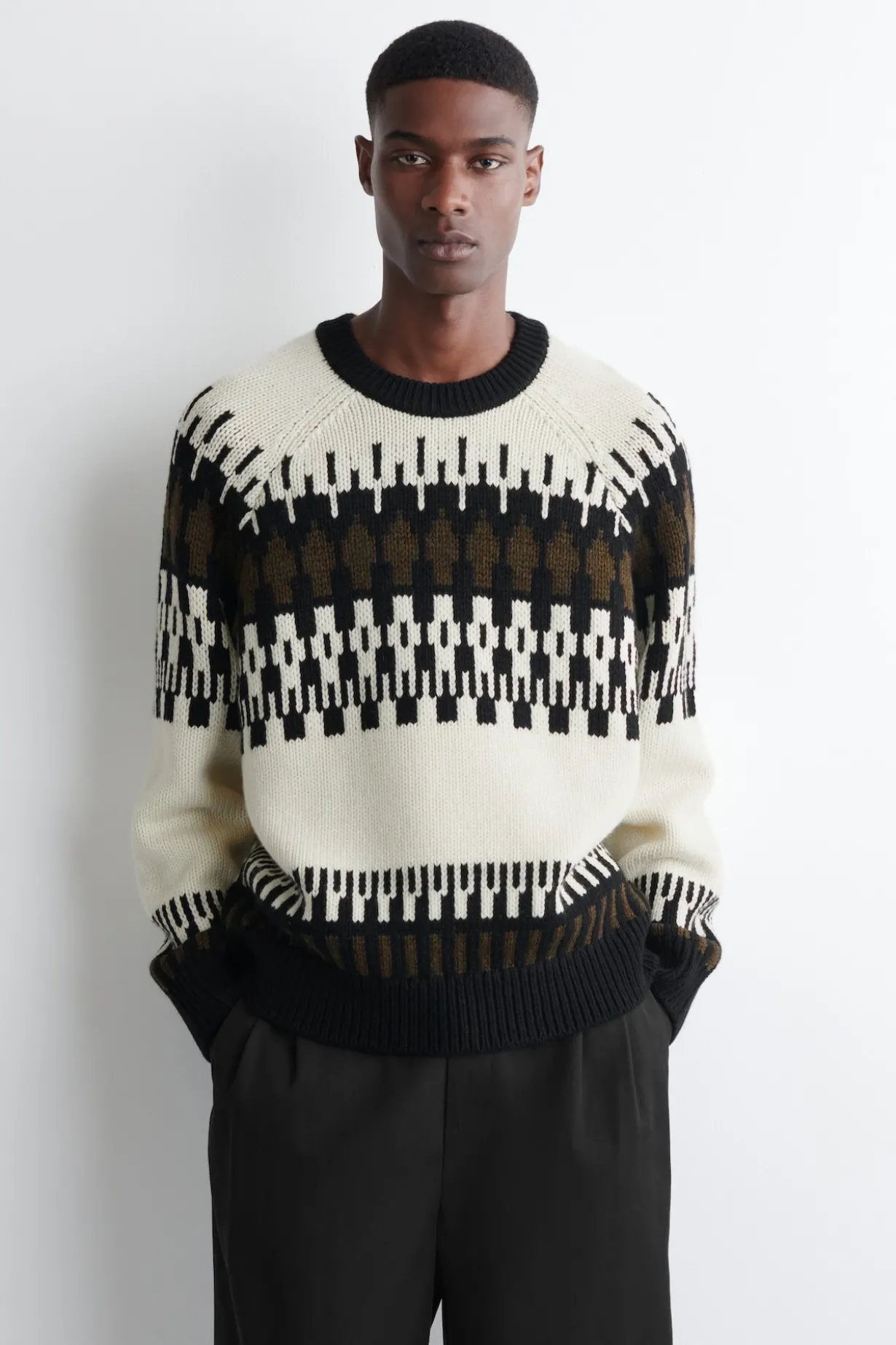 PULLOVER AUS WOLL-KASCHMIR-MIX MIT FAIR-ISLE-MOTIV