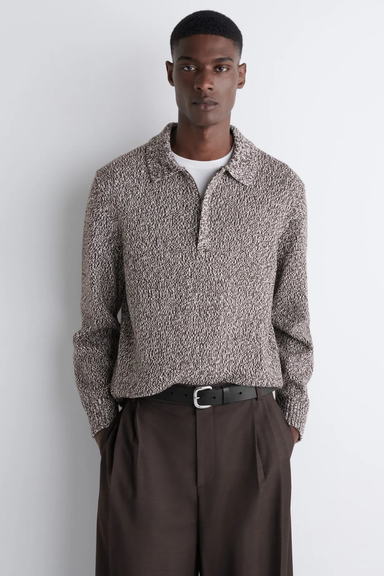 PULLOVER AUS WOLL-MIX MIT KURZEM REISSVERSCHLUSS