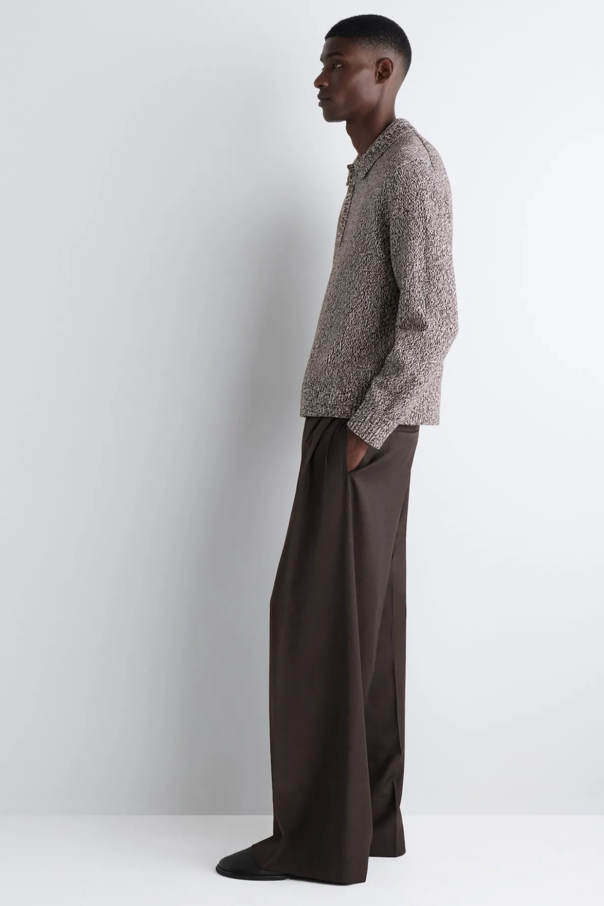 PULLOVER AUS WOLL-MIX MIT KURZEM REISSVERSCHLUSS