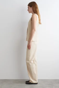 ÄRMELLOSES DENIM-TOP