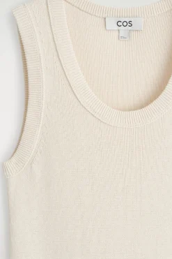 ÄRMELLOSES KLEID AUS BAUMWOLL-SEIDEN-MIX