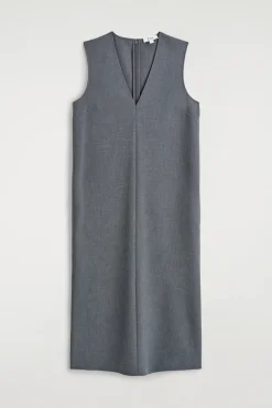 ÄRMELLOSES MIDIKLEID MIT V-AUSSCHNITT