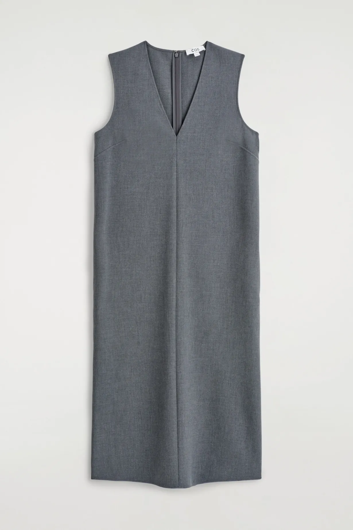 ÄRMELLOSES MIDIKLEID MIT V-AUSSCHNITT