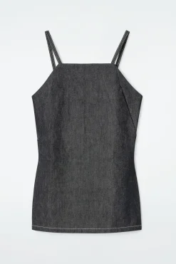 ÄRMELLOSES TOP AUS RAW DENIM