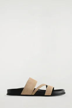 SANDALEN AUS VELOURSLEDER MIT MEHREREN RIEMEN