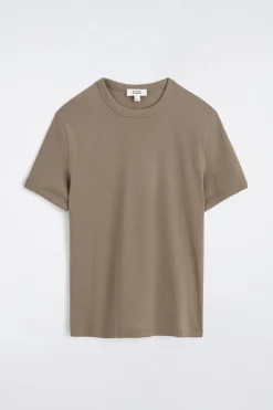 SCHMAL GESCHNITTENES GERIPPTES BAUMWOLL-T-SHIRT