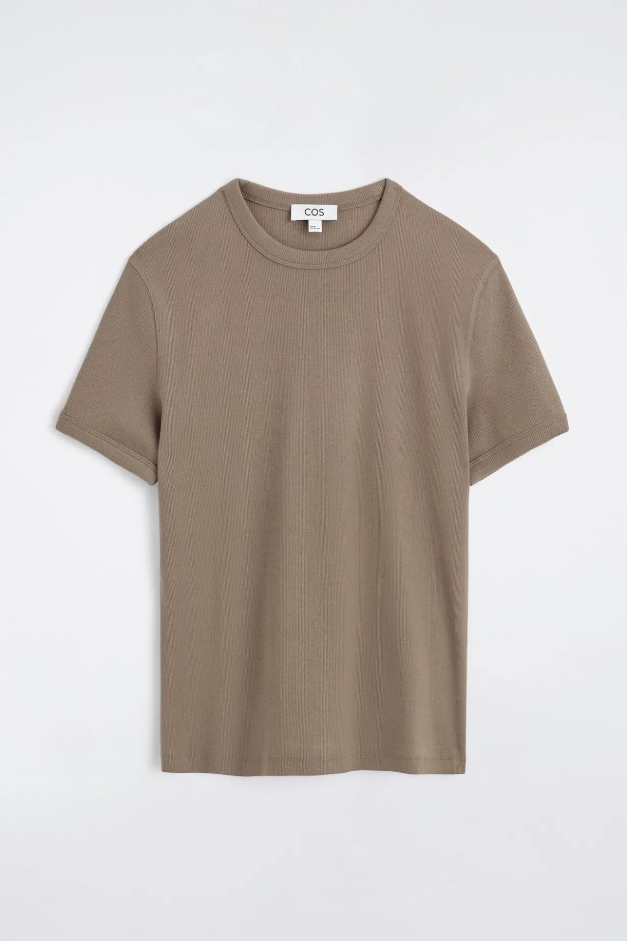 SCHMAL GESCHNITTENES GERIPPTES BAUMWOLL-T-SHIRT