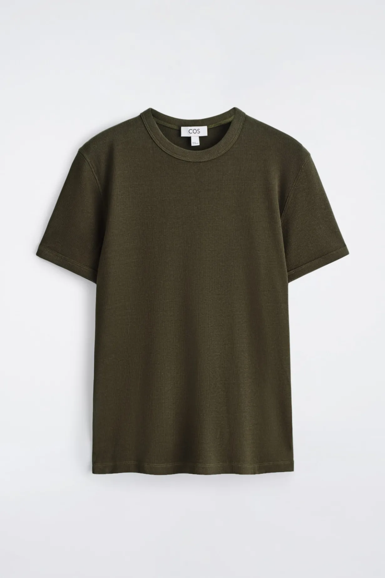 SCHMAL GESCHNITTENES GERIPPTES BAUMWOLL-T-SHIRT