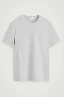 SCHMAL GESCHNITTENES GERIPPTES BAUMWOLL-T-SHIRT