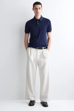 SCHMAL GESCHNITTENES POLOSHIRT AUS SEIDENSTRICK