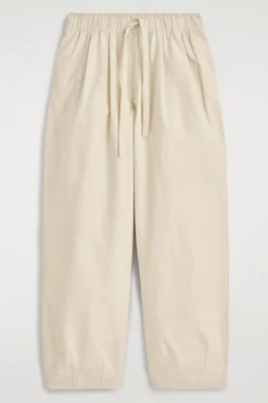 SCHMAL ZULAUFENDE BAUMWOLLHOSE MIT KORDELZUG