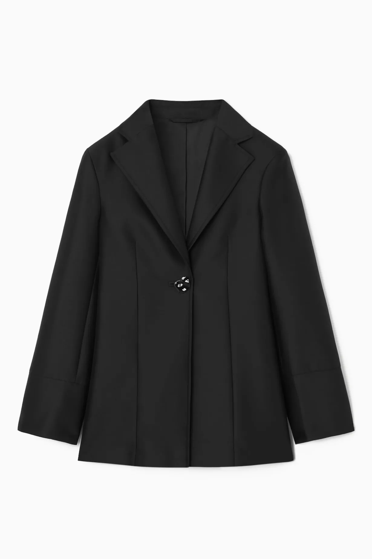 SCHMALER BLAZER AUS WOLL-MIX MIT BROSCHENDETAILS