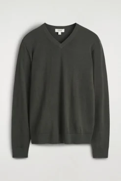 SCHMALER PULLOVER AUS MERINOWOLLE MIT V-AUSSCHNITT