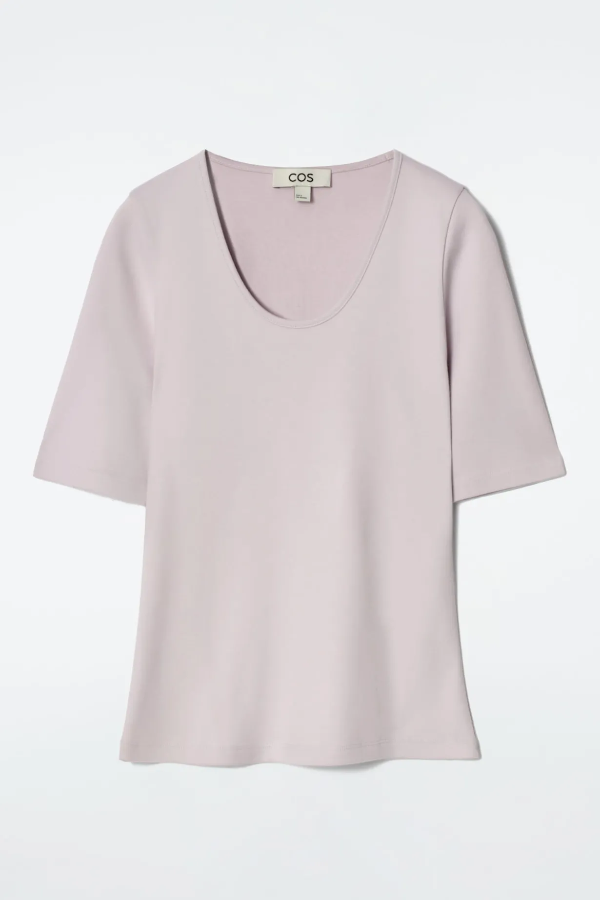 SCHMALES BAUMWOLL-T-SHIRT MIT TIEFEM AUSSCHNITT