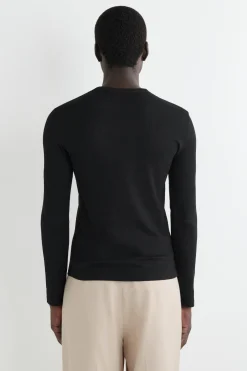 SCHMALES, GERIPPTES LANGARMSHIRT AUS BAUMWOLLE
