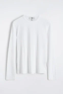 SCHMALES, GERIPPTES LANGARMSHIRT AUS BAUMWOLLE