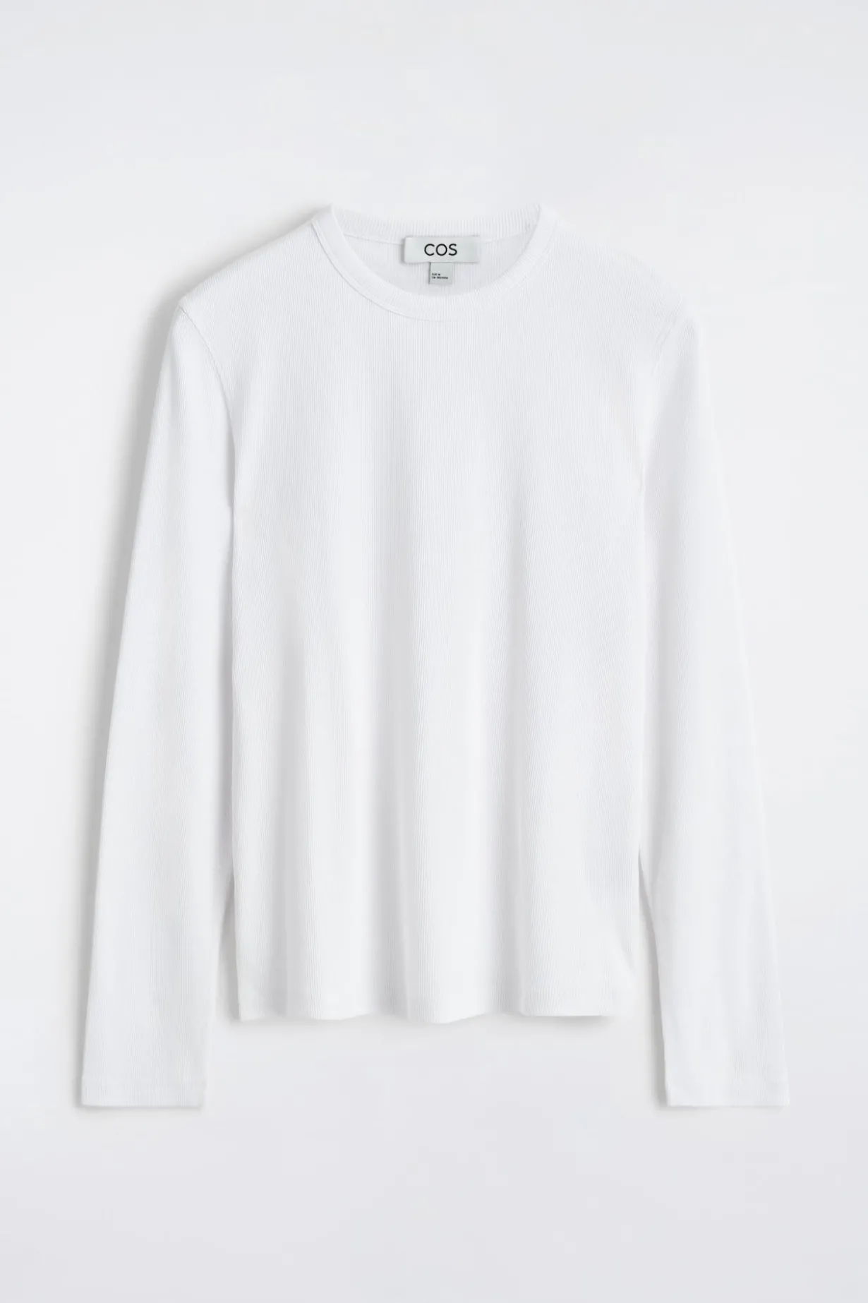 SCHMALES, GERIPPTES LANGARMSHIRT AUS BAUMWOLLE