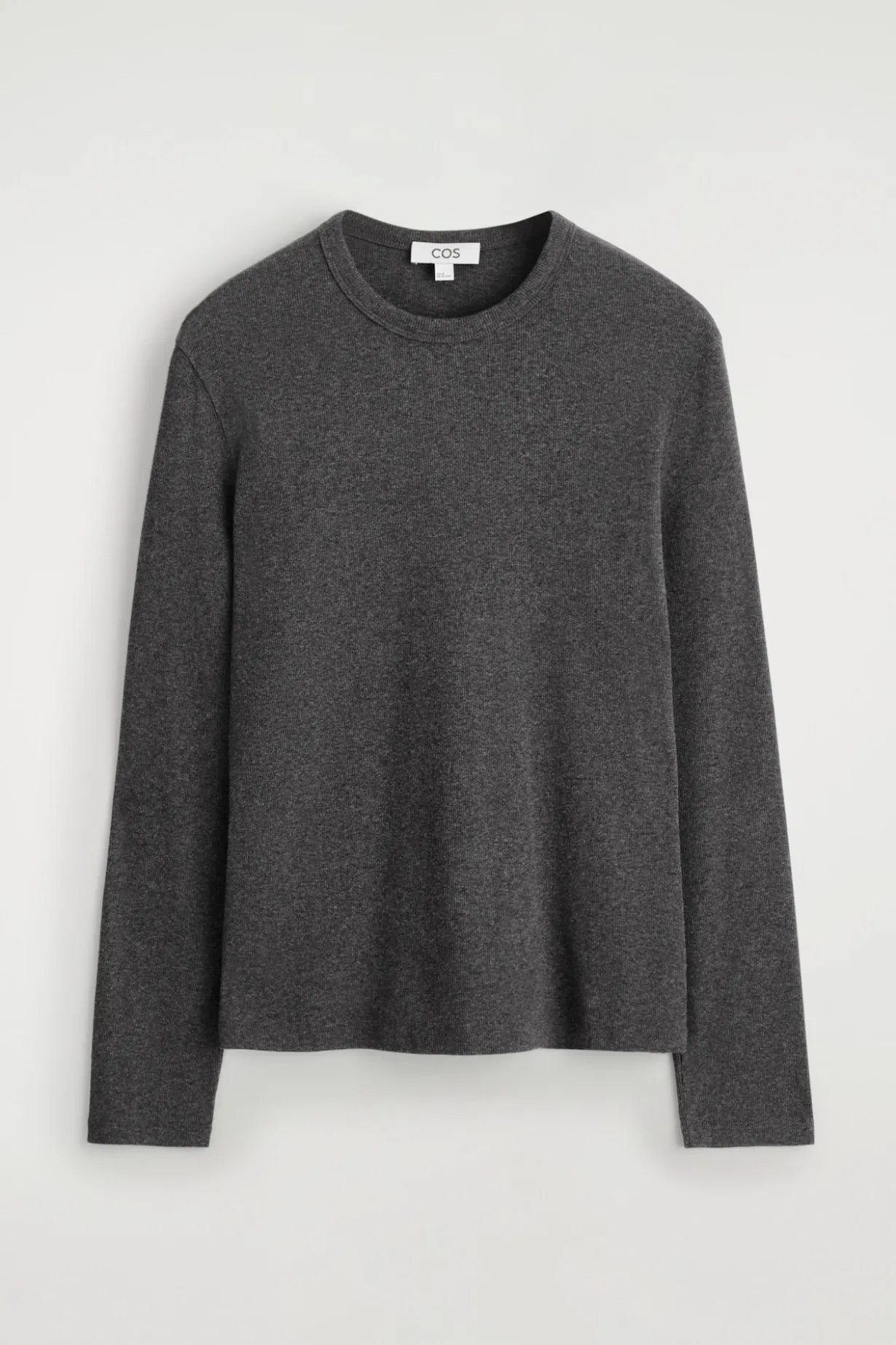 SCHMALES, GERIPPTES LANGARMSHIRT AUS BAUMWOLLE