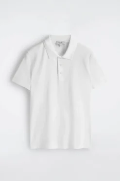 SCHMALES, GERIPPTES POLOSHIRT AUS BAUMWOLLE