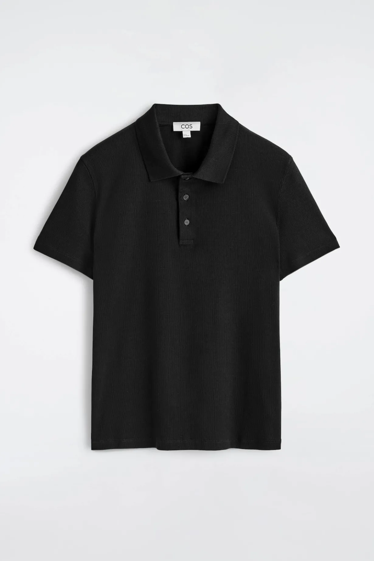 SCHMALES, GERIPPTES POLOSHIRT AUS BAUMWOLLE