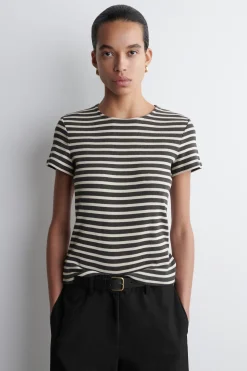 SCHMALES GERIPPTES T-SHIRT