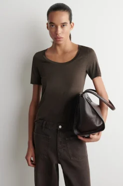 SCHMALES T-SHIRT AUS SEIDE