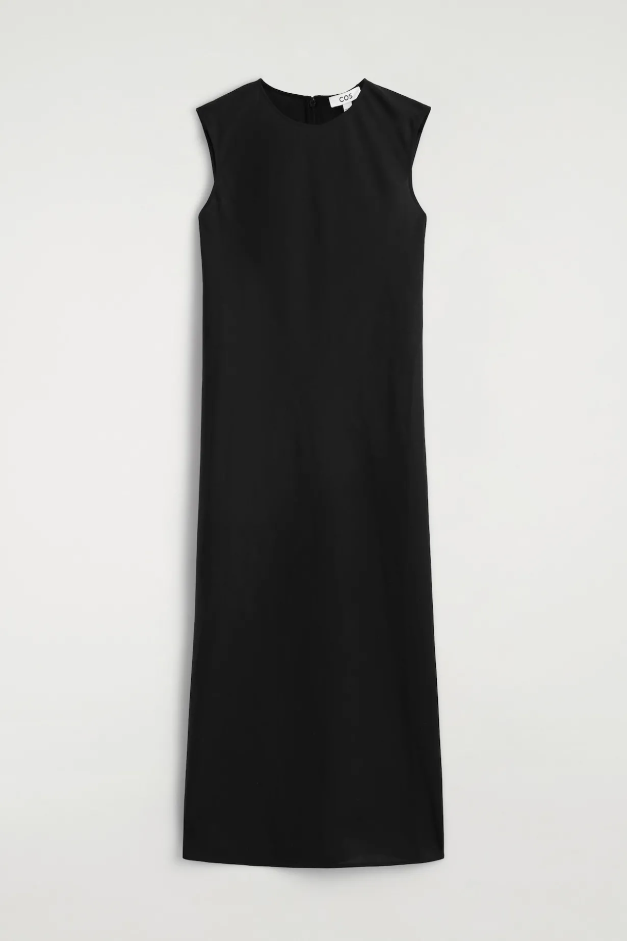 SCHRÄG GESCHNITTENES MIDIKLEID AUS LEINEN-MIX