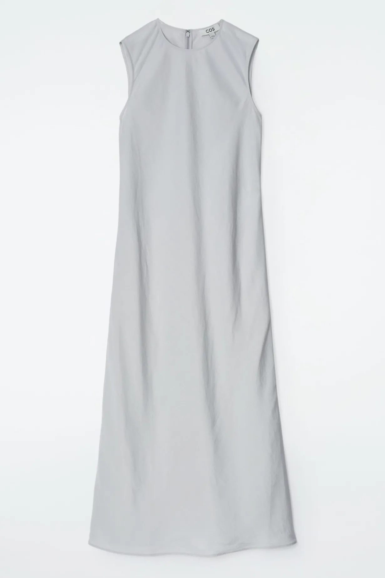SCHRÄG GESCHNITTENES MIDIKLEID AUS LEINEN-MIX