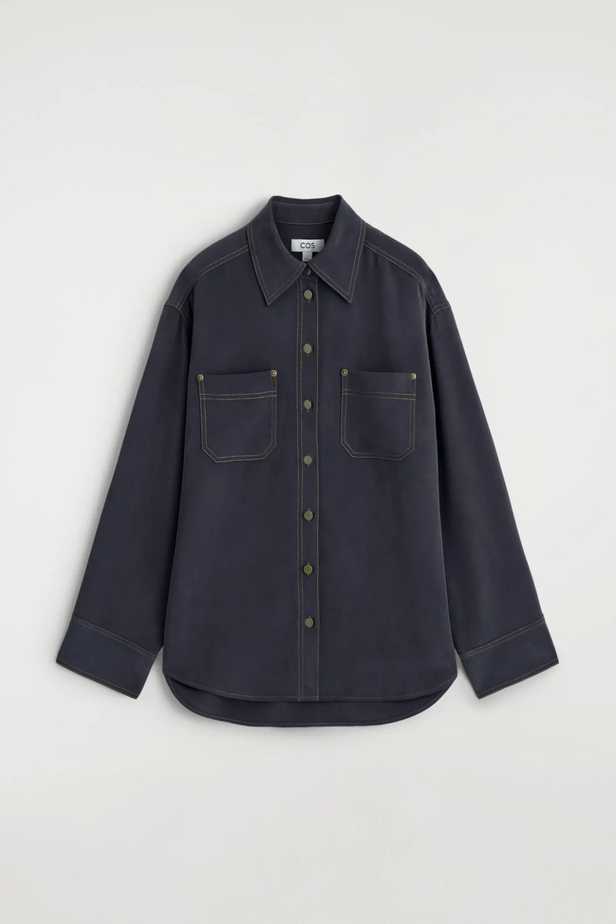SEIDENHEMD MIT DENIM-EFFEKT
