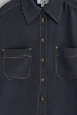 SEIDENHEMD MIT DENIM-EFFEKT