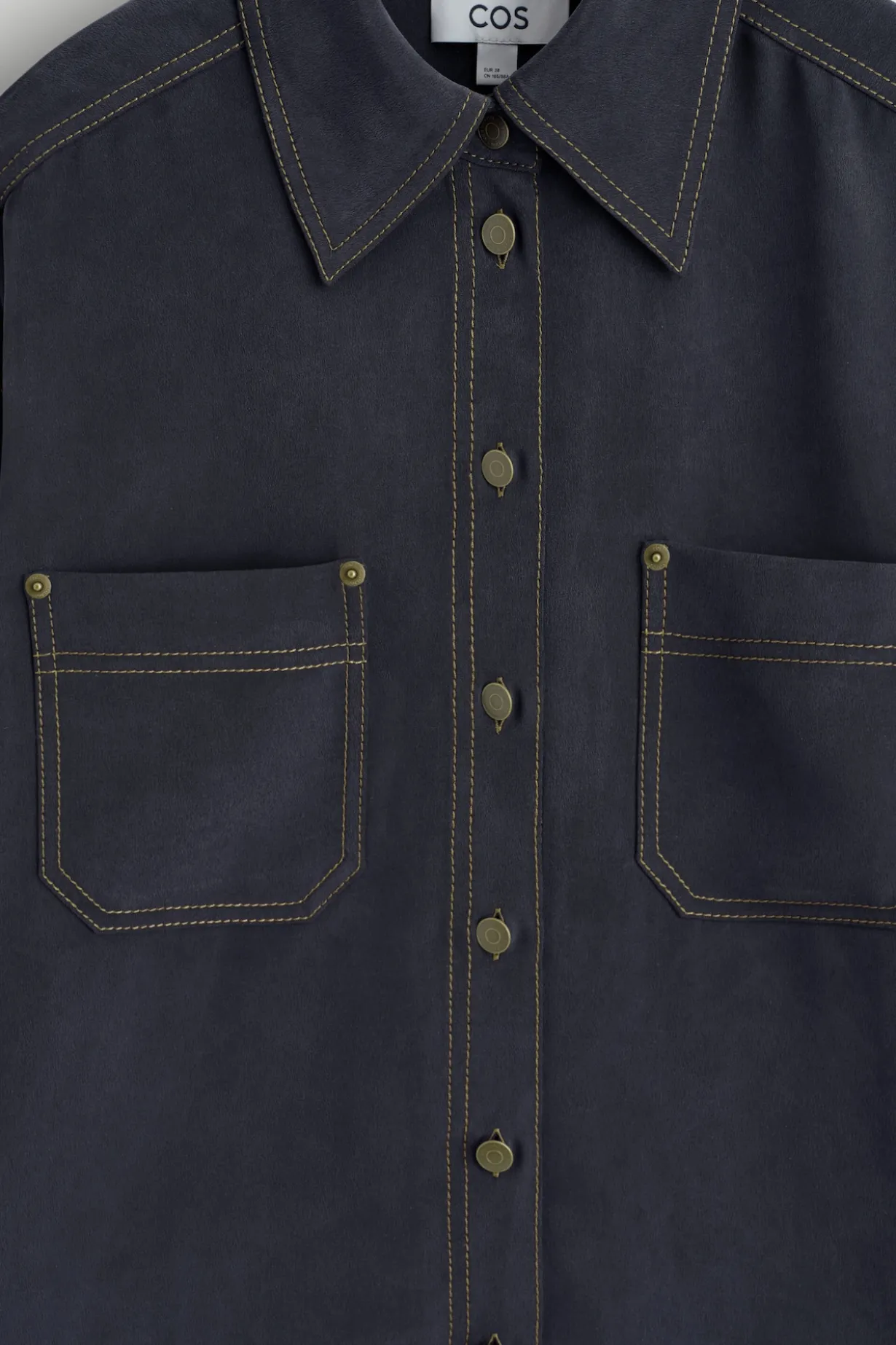 SEIDENHEMD MIT DENIM-EFFEKT