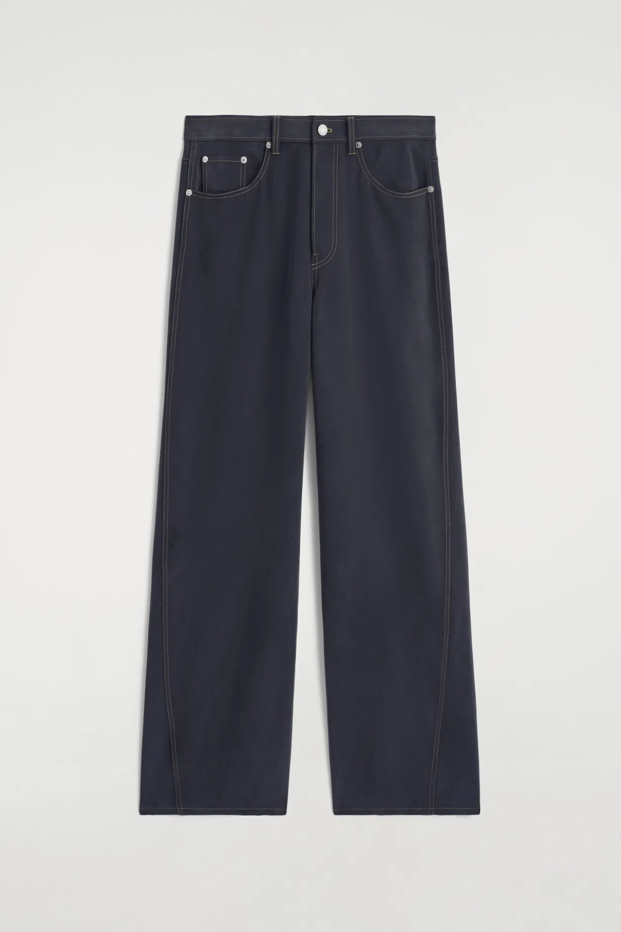 SEIDENHOSE MIT DENIM-EFFEKT