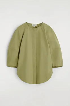 SKULPTURALE BLUSE AUS POPELINE AUS PIMA-BAUMWOLLE