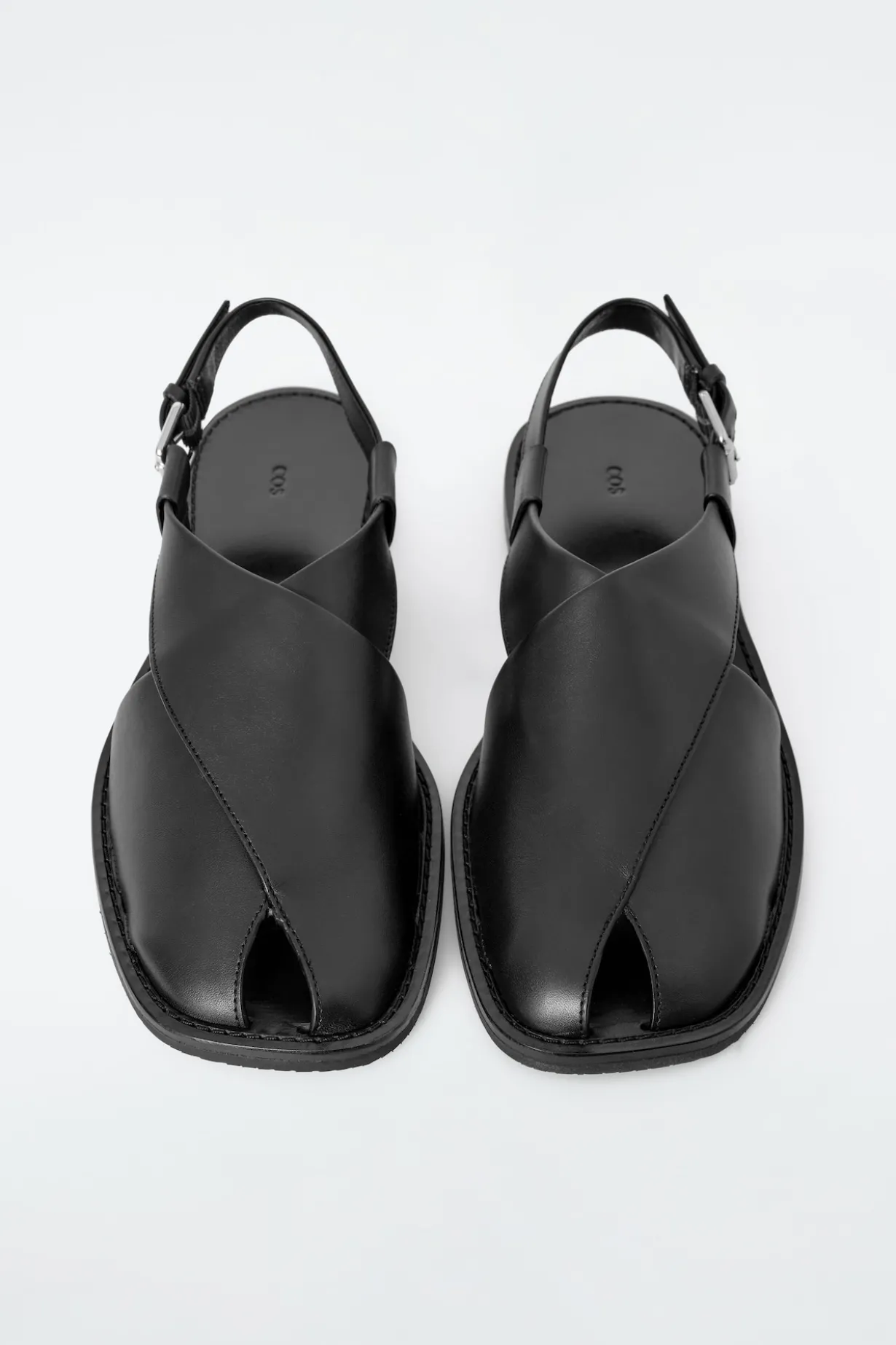 SLINGBACK-SANDALEN AUS LEDER MIT KREUZRIEMEN