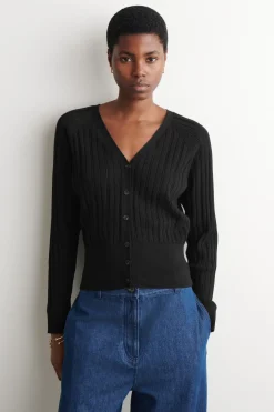 STRICKJACKE AUS BAUMWOLLE MIT POINTELLE-MUSTER