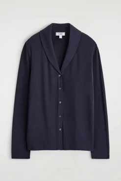 STRICKJACKE AUS JERSEY MIT SCHALKRAGEN