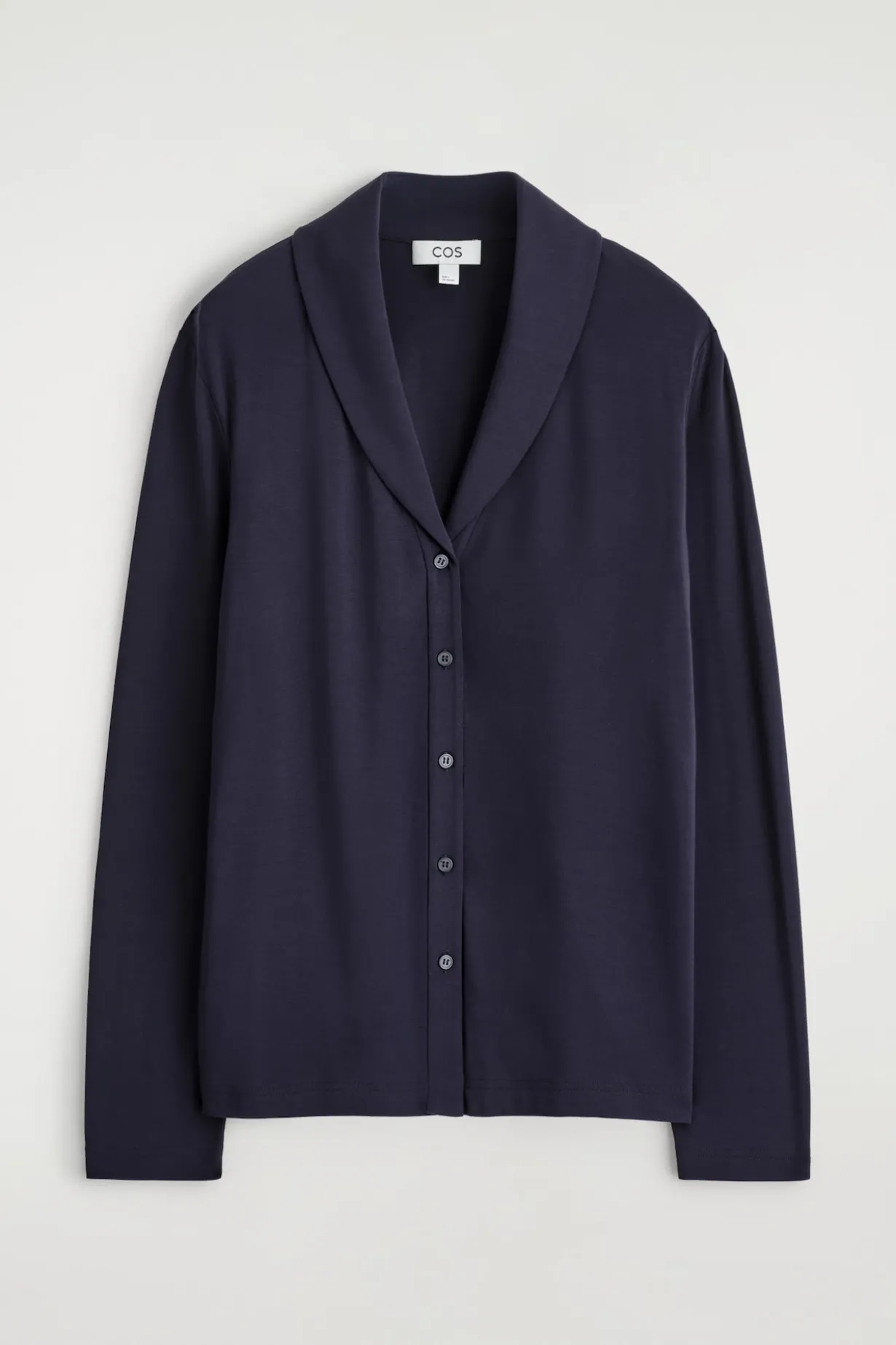 STRICKJACKE AUS JERSEY MIT SCHALKRAGEN