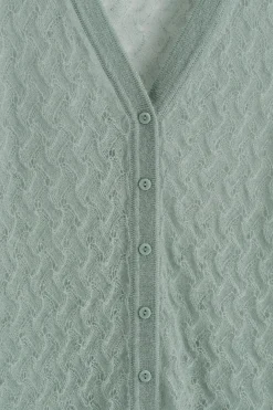 STRICKJACKE AUS MOHAIR MIT POINTELLE-MUSTER