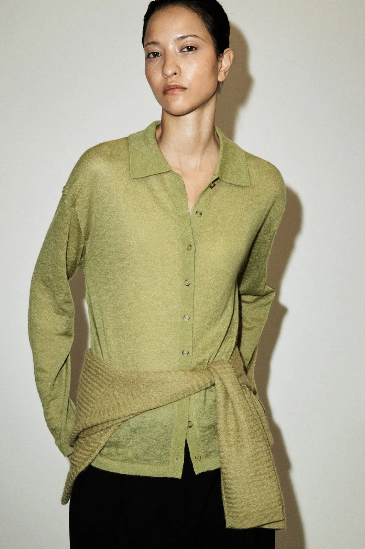 STRICKJACKE AUS MOHAIR-MIX MIT ZICKZACK-MUSTER