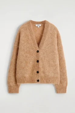 STRICKJACKE AUS MOHAIR-WOLL-MIX MIT V-AUSSCHNITT