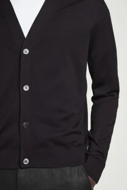 STRICKJACKE AUS SEIDE MIT V-AUSSCHNITT