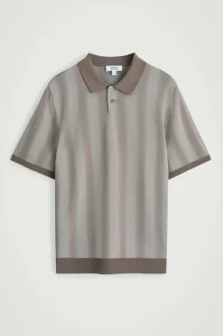 STRICK-POLOSHIRT MIT DIFFUSEN STREIFEN