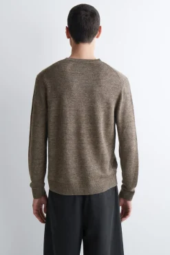 STRICKPULLOVER AUS LEINEN MIT RUNDHALSAUSSCHNITT