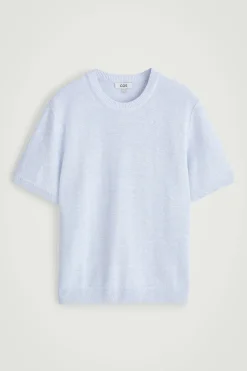 STRICK-T-SHIRT AUS LEINEN-BAUMWOLL-MIX