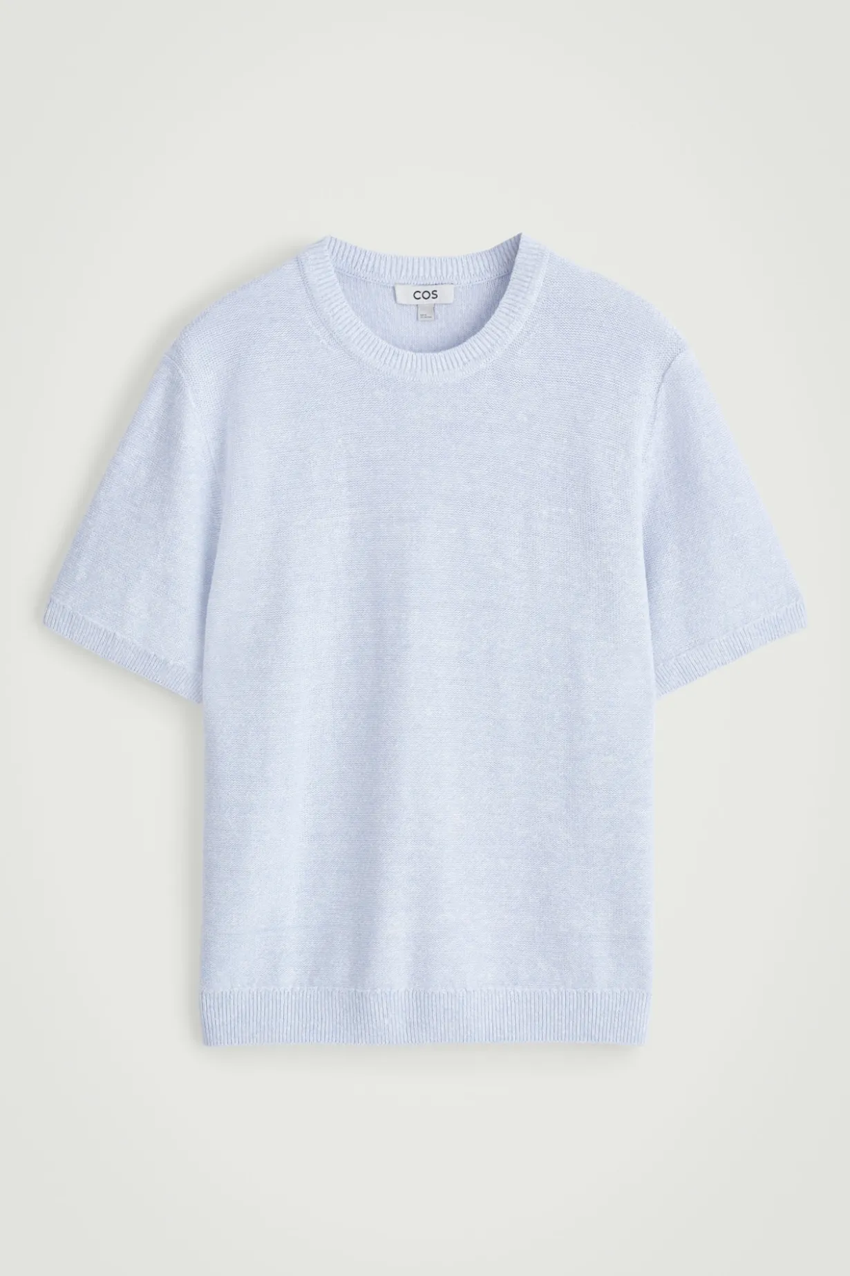 STRICK-T-SHIRT AUS LEINEN-BAUMWOLL-MIX