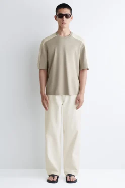 STRICK-T-SHIRT MIT MESH-EINSÄTZEN